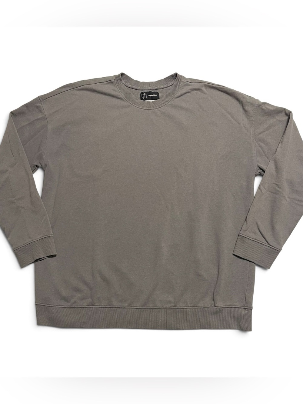 Original Use Men's Crewneck Pullover Sweatshirt in Taupe Gray L